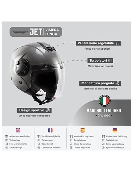 CASCO JET DIEFFE DF70 CON DOPPIA VISIERA 2