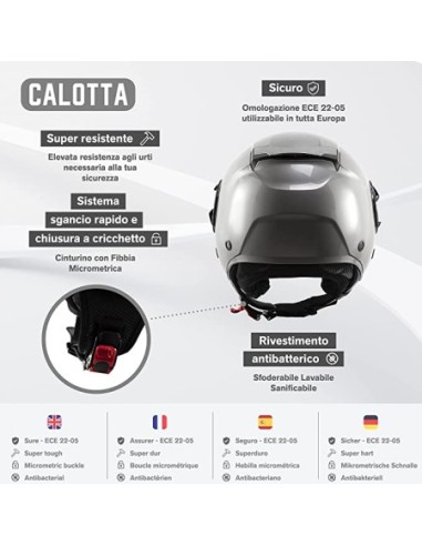 CASCO JET DIEFFE DF70 CON DOPPIA VISIERA