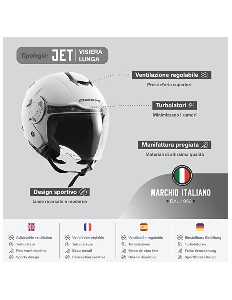 CASCO JET DIEFFE DF70 CON DOPPIA VISIERA 2