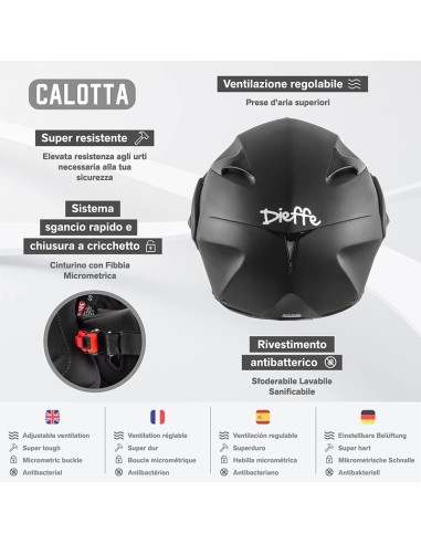CASCO DIEFFE MODULARE CON DOPPIA VISIERA
