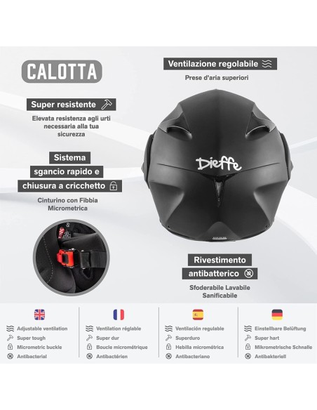 CASCO DIEFFE MODULARE CON DOPPIA VISIERA