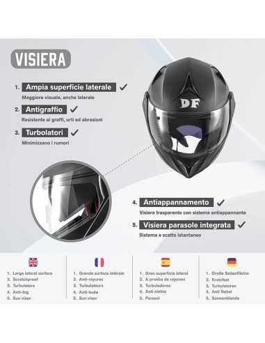 CASCO DIEFFE MODULARE CON DOPPIA VISIERA