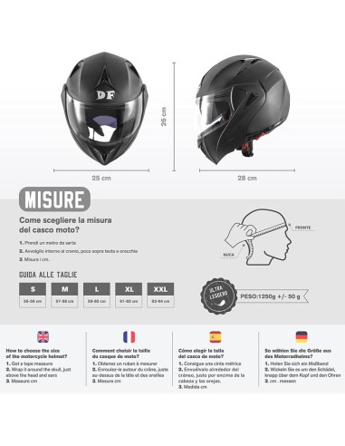 CASCO DIEFFE MODULARE CON DOPPIA VISIERA