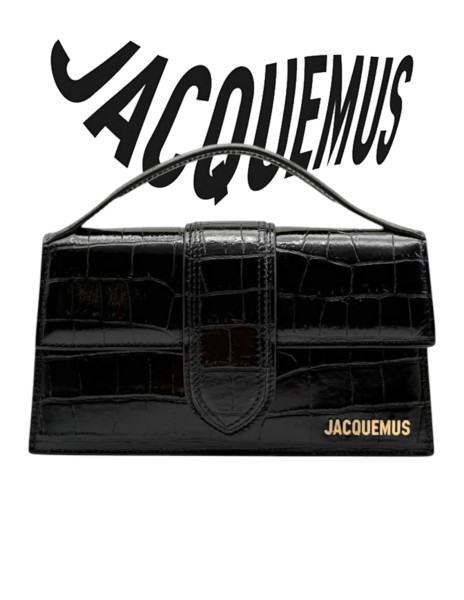 JACQUEMUS Le grand Bambino Croco Nero