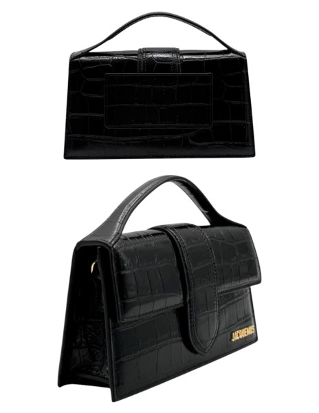 JACQUEMUS Le grand Bambino Croco Nero 2