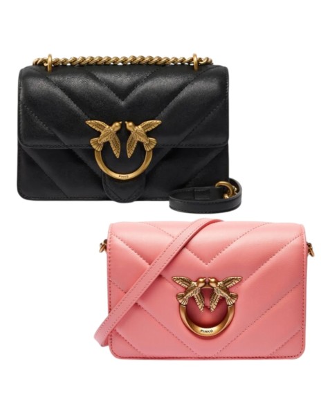 PINKO - LOVE CLICK Borsa mini in pelle trapuntata